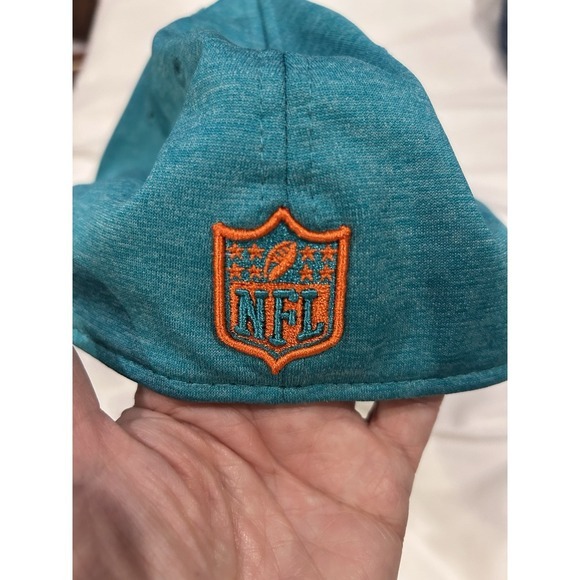 New Era 39Thirty Miami Dolphins NFL Hat‎ Cap Lg/XL Aqua Orange Stripe Soft - Picture 4 of 6